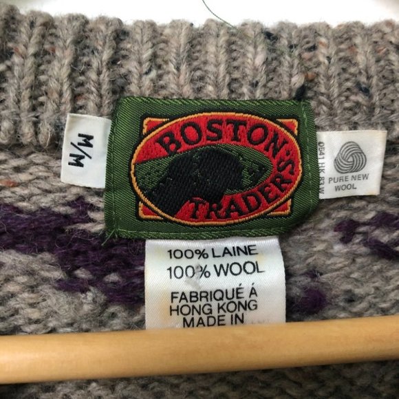 Vintage Boston Traders Wool Funky Geometric Grandpa Sweater - Picture 6 of 6